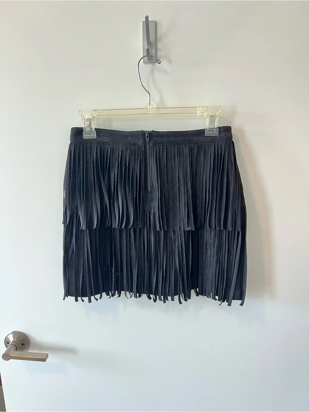 H&M Black Fringe Mini Skirt - Women's